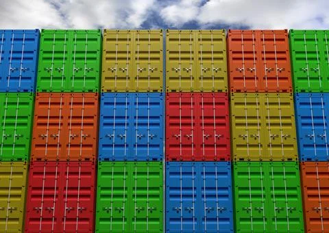 The wall of container 库存插图