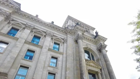Wall corner of Reichstag building in Berlin. The meeting place of the German Stock-Footage 342716612