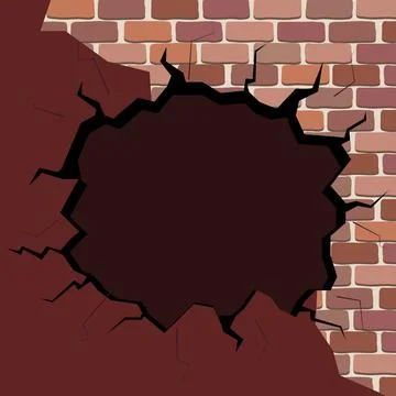 Wall with crack or hole Stock Illustration