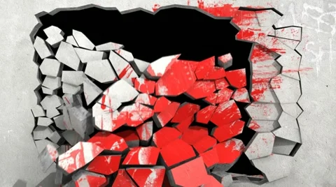 Wall crack paint Stock Footage 10832221