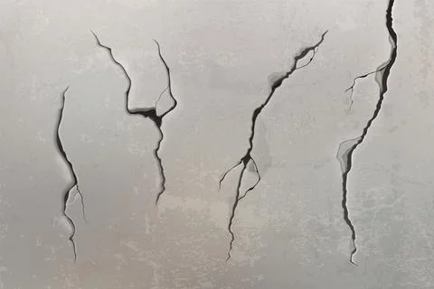 Wall crack texture. Broken ground effect vector イラスト素材