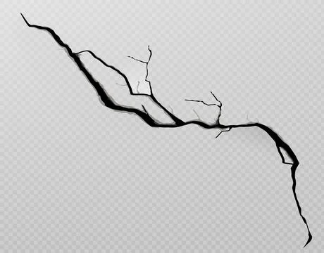 Wall crack texture. Broken ground line effect Stock Illustration