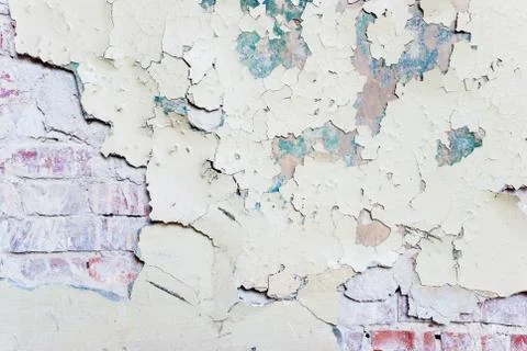Wall with cracked paint Stock Photos