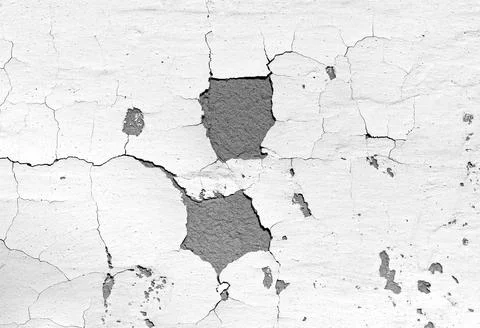 Wall with cracked plaster Stock Photos
