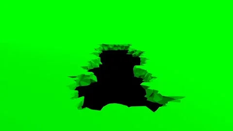 Wall Cracking Breaking Hole Green Screen Video Effect Stock Footage 265148806
