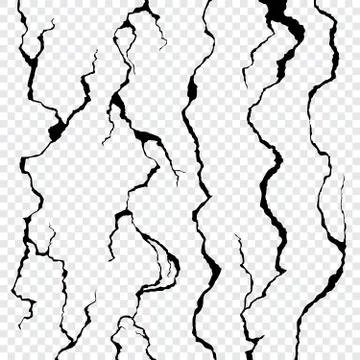 Wall cracks isolated on transparent background 스톡 일러스트