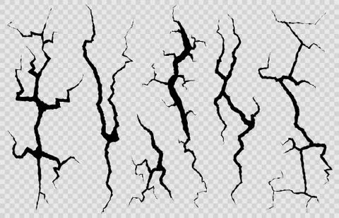 Wall cracks. Surface fracture structure, cleft broken dry lining wall or Stock Illustration