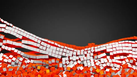 The wall of cubes break down Stock Footage 156720577