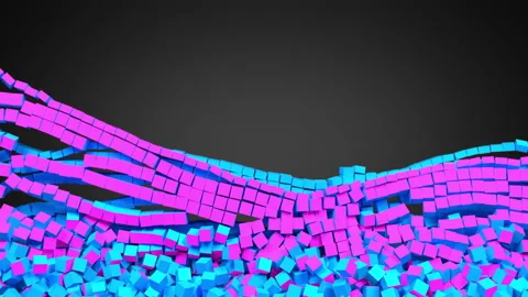 The wall of cubes break down Stock Footage 156744720