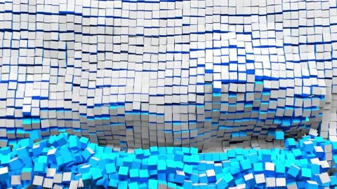 The wall of cubes break down Stockbeeldmateriaal 181577390