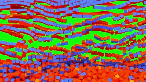 The wall of cubes break down Stock Footage 195108616