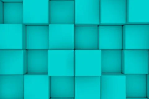 Wall of cyan cubes 스톡 일러스트