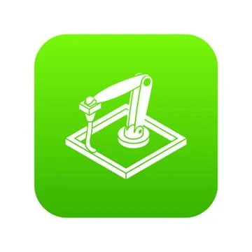 Wall d printering icon green vector 스톡 일러스트