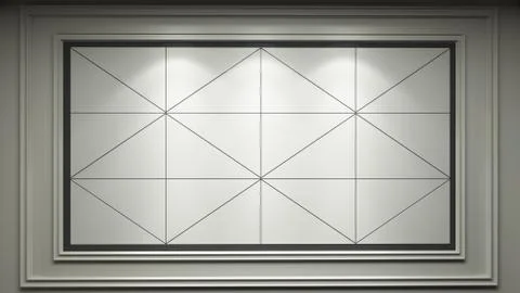 Wall decor idea created with triangular geometry wooden modules 3D rendering イラスト素材