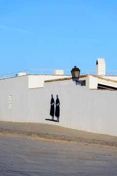 Wall decorated in Campo de Criptana Stock Photos