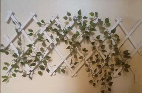 Wall Decoration with Artificial Branches Foto stock