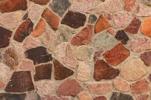 Wall decoration with colored granite Stock Photos