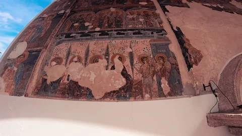 Wall decorations at Krusedol Monastery. Stock Footage 166461793