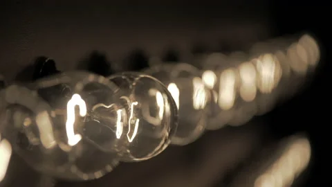 Wall of decorative light bulbs. Stage light panel Stock Footage 134983253