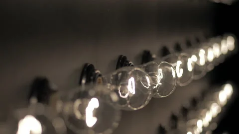 Wall of decorative light bulbs. Stage light panel Stock Footage 134984486