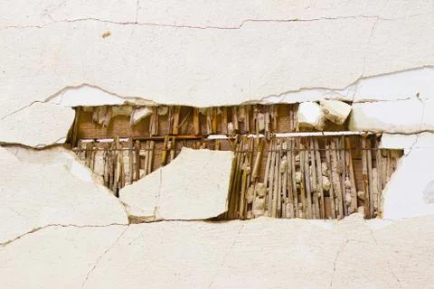 Wall destroyed decoration Stock Photos