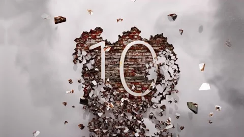 Wall Destruction Countdown White Stock Footage 130446318