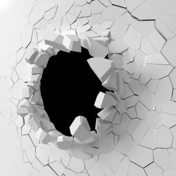 Wall destruction Stock Illustration