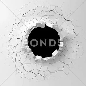 Wall destruction Stock Illustration