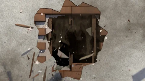 Wall Destruction Revealer Stock Footage 87745256
