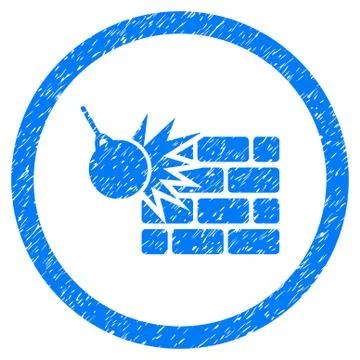 Wall Destruction Rounded Grainy Icon Stock Illustration