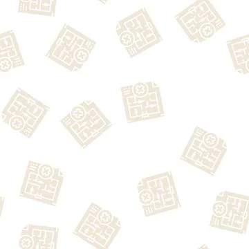 Wall dismantling plan interior design glyph seamless pattern Stock Illustration