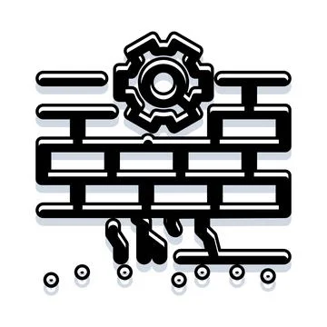Wall dismantling process with cogwheel system 库存插图