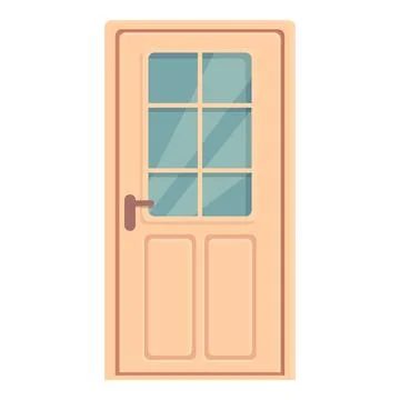 Wall door icon cartoon vector. Home exterior Illustrazione stock