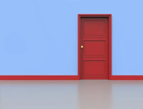 Wall with door Stock Illustration
