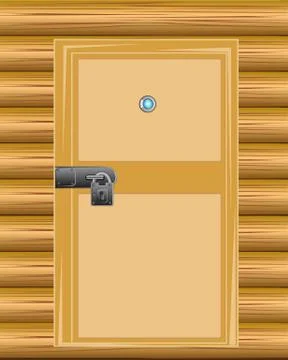 Wall with door on lock Stock Illustration