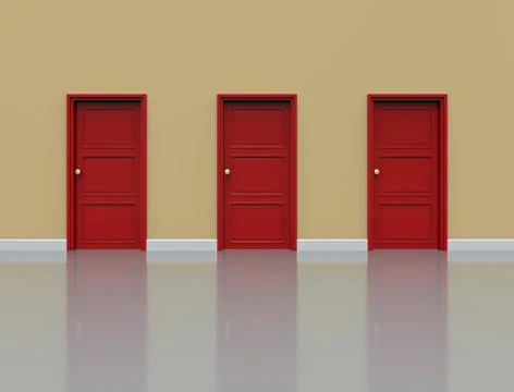 Wall with doors Stock Illustration