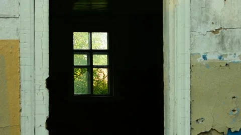 Wall, doorway, window in the back of the room Stock Footage 138941124