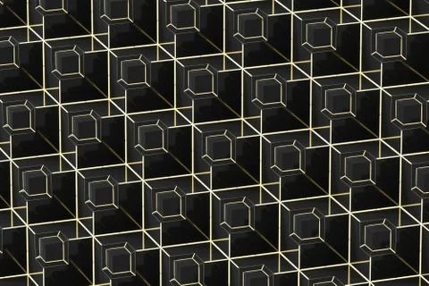 The wall with duplicate squares stacked, 3d rendering. Illustrazione stock
