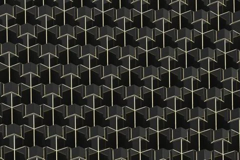 The wall with duplicate squares stacked, 3d rendering. Stock Illustration