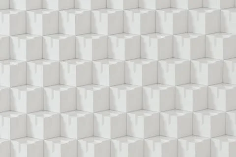 The wall with duplicate squares stacked, 3d rendering. Illustrazione stock