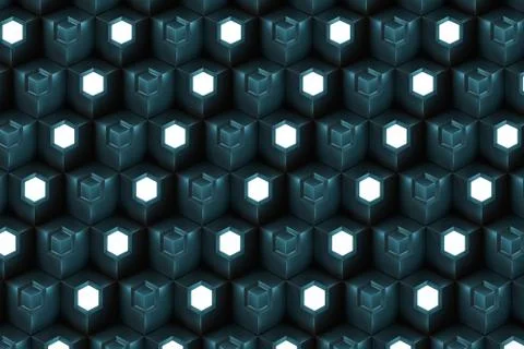 The wall with duplicate squares stacked, 3d rendering. Stock Illustration