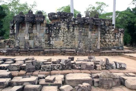Wall with elephants Stock Photos