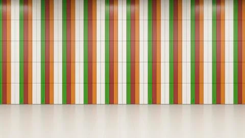 Wall of an empty room with colorful panels, 3D Rendering Ilustración de archivo