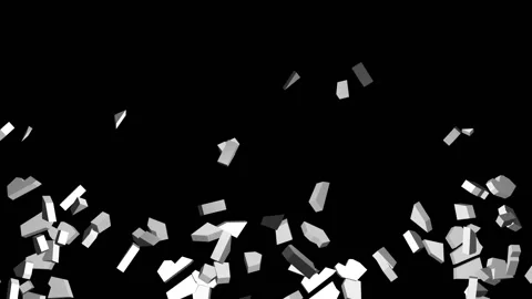 Wall explode with debris video mapping loop Stock Footage 157567348