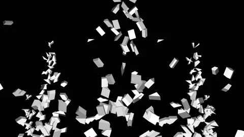 Wall explode into eneven pieces video mapping loop Stock Footage 157567624