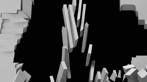 Wall Explode with numerous thin stone splinters Stock Footage 150180465