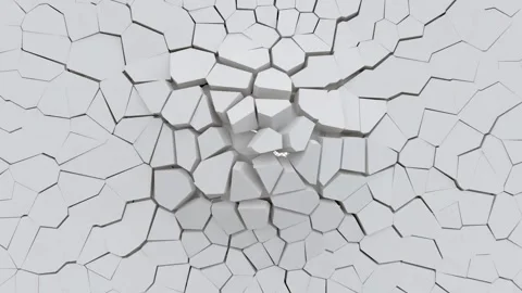 The wall explodes into pieces. Alpha channel Stock Footage 264015971