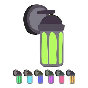 Wall exterior lamp vector cartoon graphic Stock Illustration