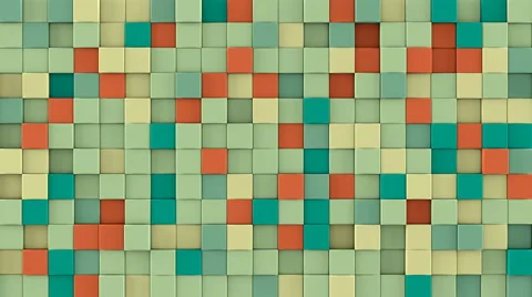 Wall of extruded colorful cubes 3D render loopable animation 4k UHD (3840x2160) Stock Footage 66502374