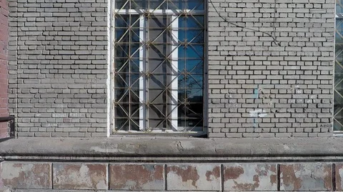 Wall of the facade of an old building made of brick Stock Footage 128285411
